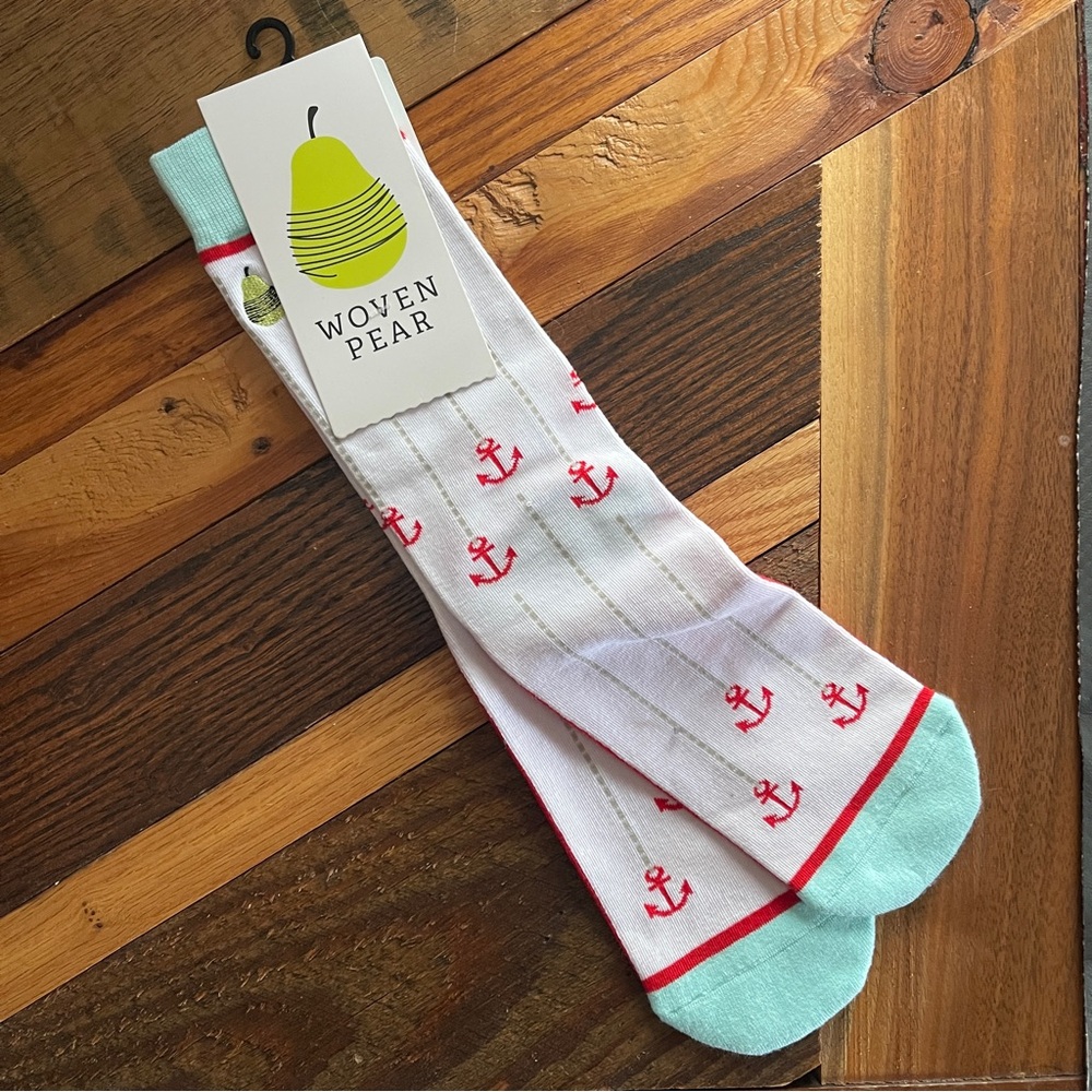 💄 FREE w/ purchase Nautical Socks! Ahoy Matey on soles by Woven Pear anchors